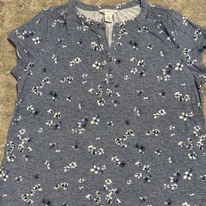 Liz Claiborne Blue Floral Blouse